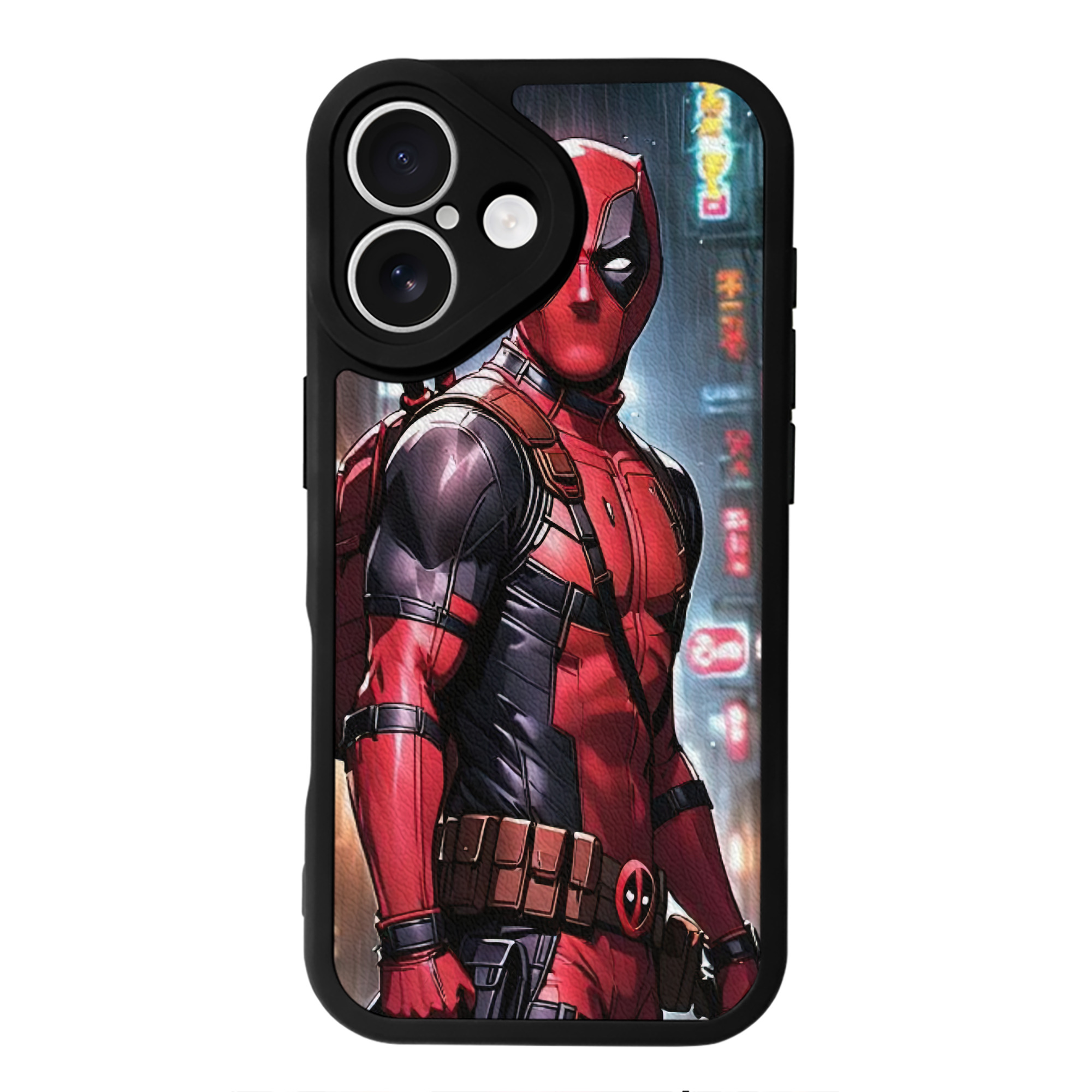 （画像用） Deadpool デッドプール 【iPhone 16シリーズ対応】シリコンスマホケース（レザー調） 材質：シリコン